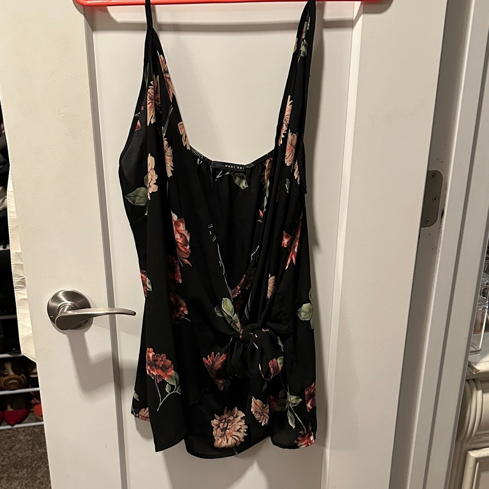 West Kei Black Floral Tie Camisole